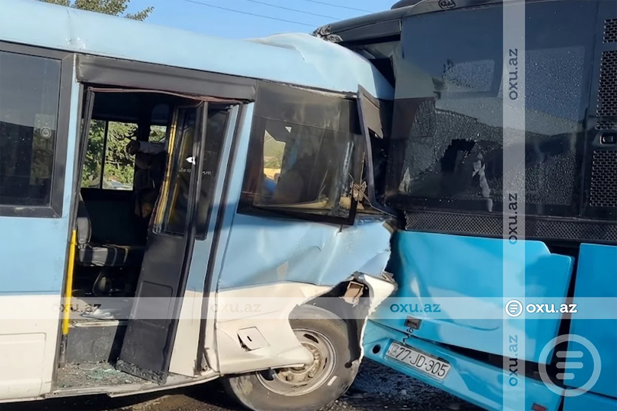 Binədə avtobus qəzası: Qanunsuz sərnişindaşıma iddiası, 22 nəfər xəsarət aldı